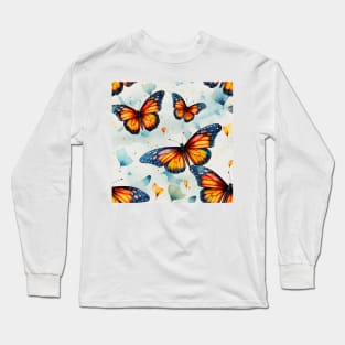 Monarch Butterflies Watercolor 12 Long Sleeve T-Shirt